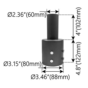 Round Tenon Adaptor 3 inch