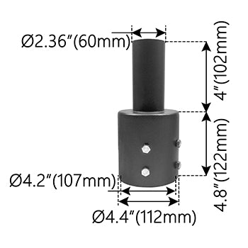 Round Tenon Adaptor 4 inch