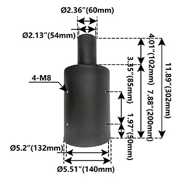 Round Tenon Adaptor 5 inch