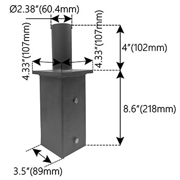 Square Tenon Adaptor 4 inch