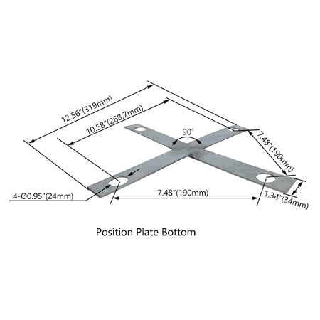 Cross Screw Positioning Plate For 30 FT Steel Square Light Poles