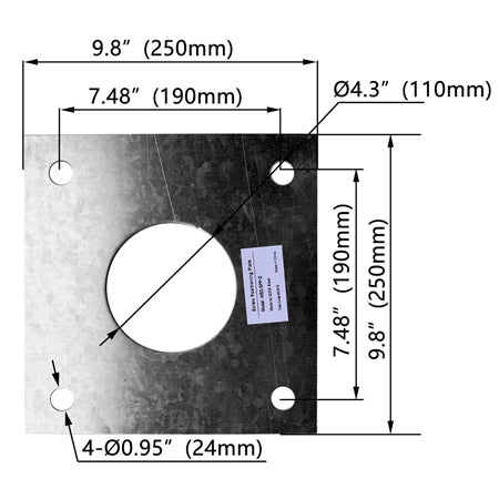 Screw Positioning Plate For 30 FT Steel Square Light Poles